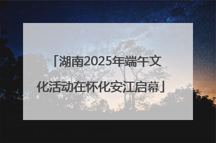 湖南2025年端午文化活动在怀化安江启幕