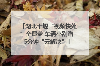 湖北十堰“视频快处”全覆盖 车辆小剐蹭5分钟“云解决”
