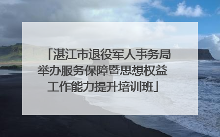 湛江市退役军人事务局举办服务保障暨思想权益工作能力提升培训班