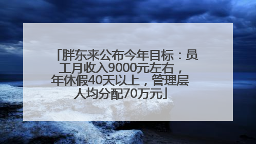 胖东来公布今年目标：员工月收入9000元左右，年休假40天以上，管理层人均分配70万元