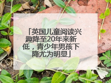 英国儿童阅读兴趣降至20年来新低，青少年男孩下降尤为明显