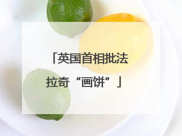 英国首相批法拉奇“画饼”