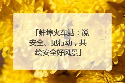 蚌埠火车站：说安全、见行动，共绘安全好风景