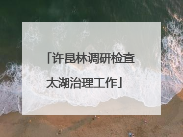 许昆林调研检查太湖治理工作