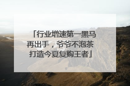 行业增速第一黑马再出手，爷爷不泡茶打造今夏复购王者