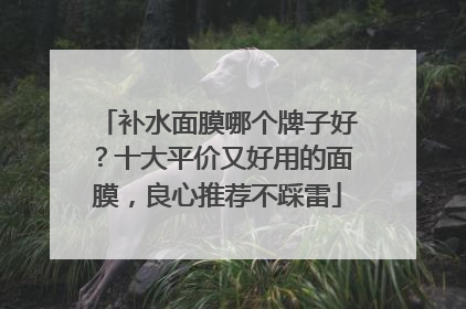 补水面膜哪个牌子好？十大平价又好用的面膜，良心推荐不踩雷