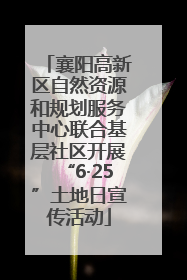 襄阳高新区自然资源和规划服务中心联合基层社区开展“6·25”土地日宣传活动