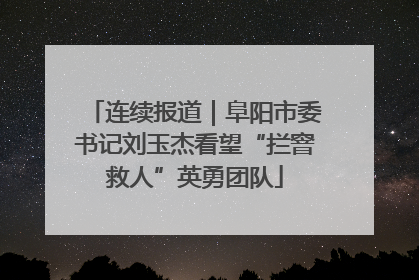 连续报道｜阜阳市委书记刘玉杰看望“拦窨救人”英勇团队