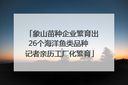 象山苗种企业繁育出26个海洋鱼类品种 记者亲历工厂化繁育