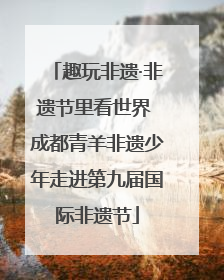 趣玩非遗·非遗节里看世界 成都青羊非遗少年走进第九届国际非遗节