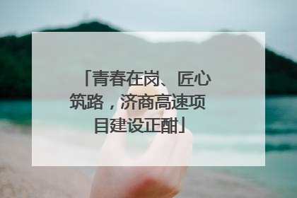 青春在岗、匠心筑路，济商高速项目建设正酣