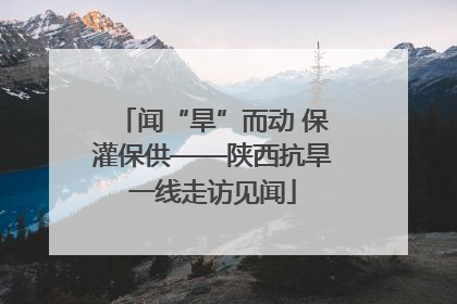 闻“旱”而动 保灌保供——陕西抗旱一线走访见闻
