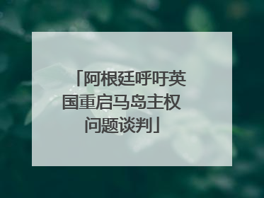 阿根廷呼吁英国重启马岛主权问题谈判