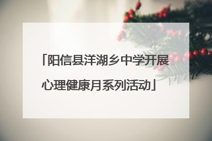 阳信县洋湖乡中学开展心理健康月系列活动
