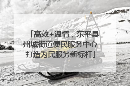 高效+温情，东平县州城街道便民服务中心打造为民服务新标杆