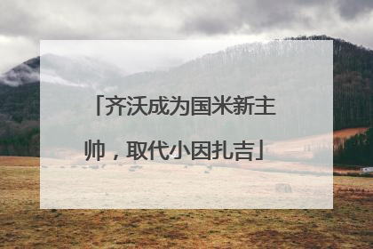 齐沃成为国米新主帅，取代小因扎吉