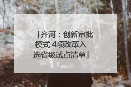齐河：创新审批模式 4项改革入选省级试点清单