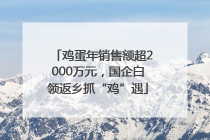 鸡蛋年销售额超2000万元，国企白领返乡抓“鸡”遇