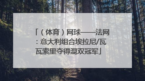 （体育）网球——法网：意大利组合埃拉尼/瓦瓦索里夺得混双冠军
