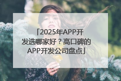 2025年APP开发选哪家好？高口碑的APP开发公司盘点