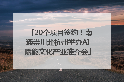 20个项目签约！南通崇川赴杭州举办AI赋能文化产业推介会