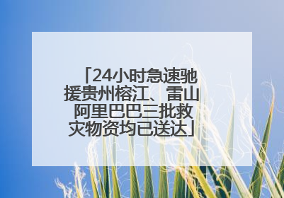 24小时急速驰援贵州榕江、雷山 阿里巴巴三批救灾物资均已送达