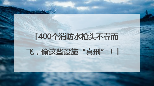 400个消防水枪头不翼而飞，偷这些设施“真刑”！