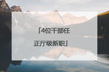 4位干部任正厅级新职