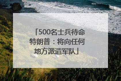 500名士兵待命 特朗普：将向任何地方派遣军队