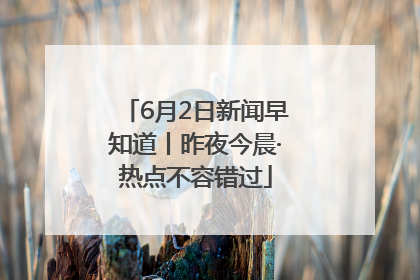 6月2日新闻早知道丨昨夜今晨·热点不容错过