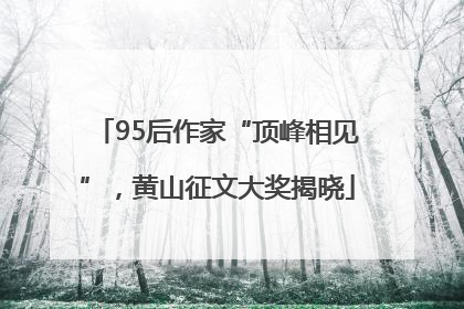 95后作家“顶峰相见”，黄山征文大奖揭晓